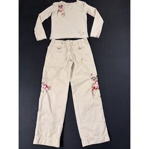Johnny Was Cargo Pants Long Sleeve Set Womens Small Emrboidered Boho
